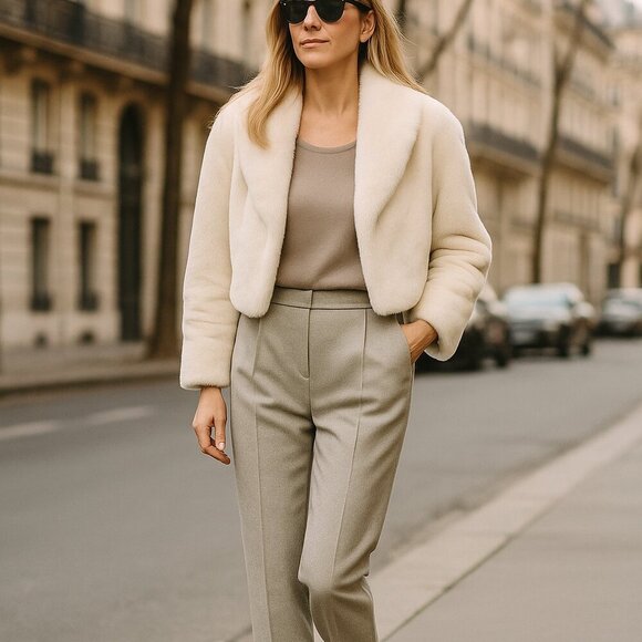 Louis Vuitton 100% Weasel Fur Cropped Jacket – Ivory – FR 38 (US 6) - Picture 3 of 16